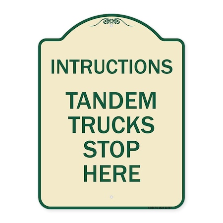 Signmission Truck Instructions Tandem Trucks Stop Here Heavy-Gauge Aluminum Sign, 24" x 18", TG-1824-22787 A-DES-TG-1824-22787
